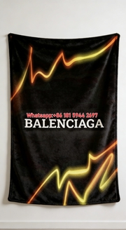 Balenciaga Neon Wave Flannel Sofa Throw Blanket BA192